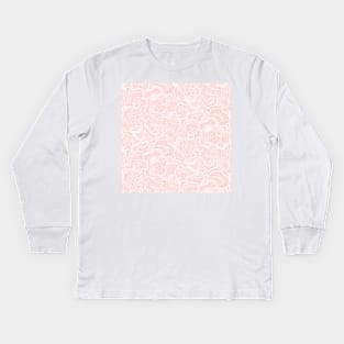 Blush Mushroom Texture Kids Long Sleeve T-Shirt